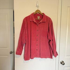 Vintage LL Bean Wide Whale Corduroy Shirt sz 3X (27.5”PTP) Shacket Oversized
